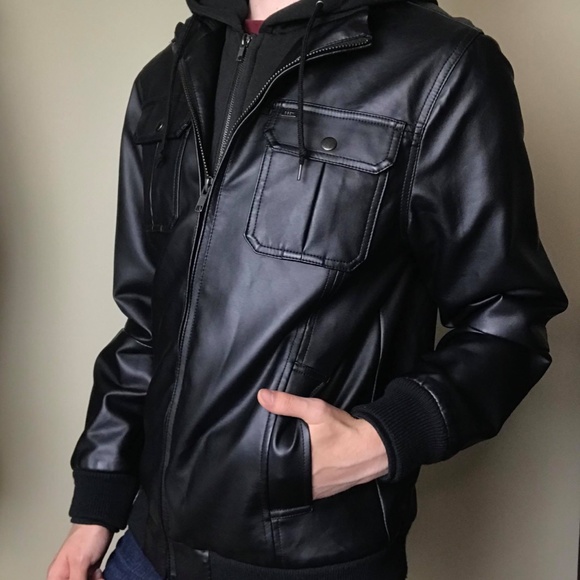 Men's OBEY Medium Faux Leather Jacket - Picture 2 of 3